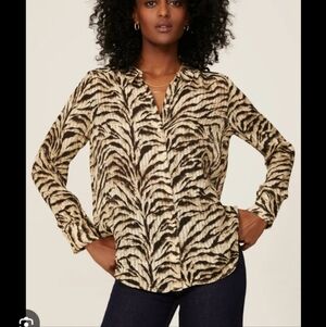 Ba&Sh Issac Zebra Button Down Shirt